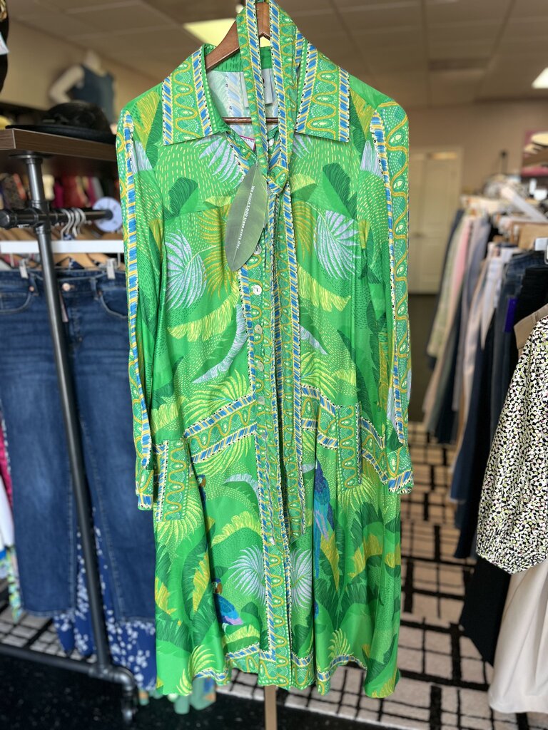 Farm Rio - NWT - Macaw Scarf Chemise Midi Dress