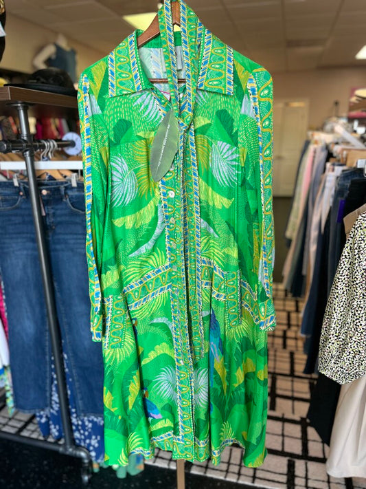 Farm Rio - NWT - Macaw Scarf Chemise Midi Dress