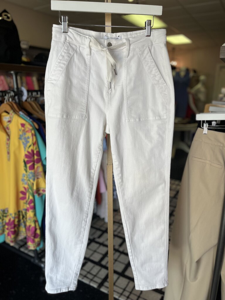 Judy Blue - Heather High Rise Cuffed Jogger in White