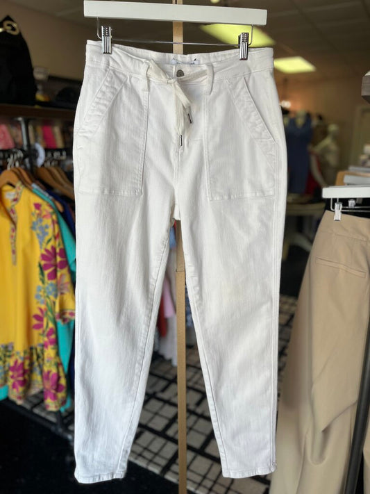 Judy Blue - Heather High Rise Cuffed Jogger in White