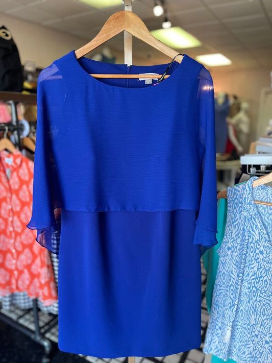 Calvin Klein - Sleeveless Popover Midi Dress - Royal Blue