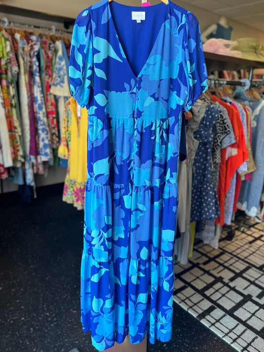 Sugarlips - Monaco Tiered Maxi - Blue Floral