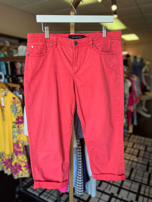 Calvin Klein - Skinny Cropped Chino Pants in Pink