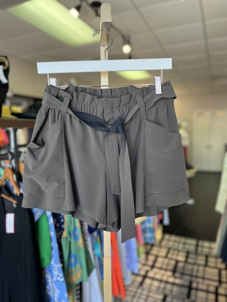 Athleta- Skyline Paperbag Shorts in Olive