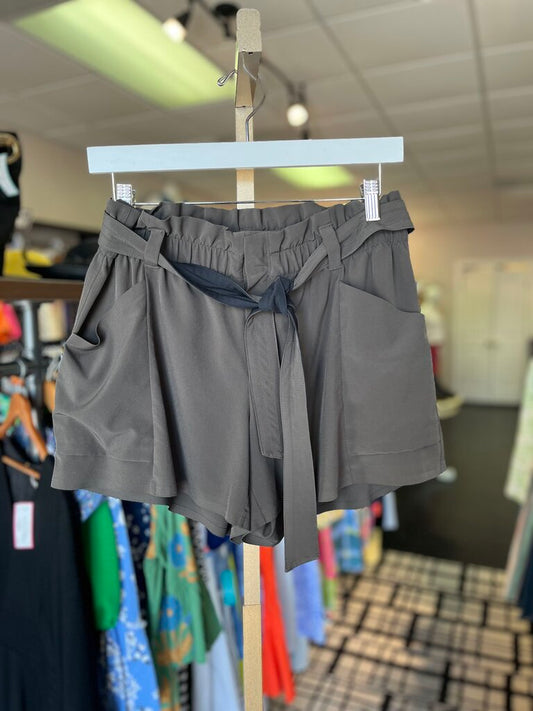 Athleta- Skyline Paperbag Shorts in Olive