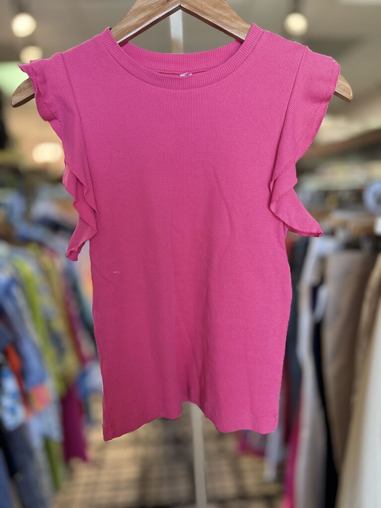 Francesca's - Flutter Sleeve Top - Pink