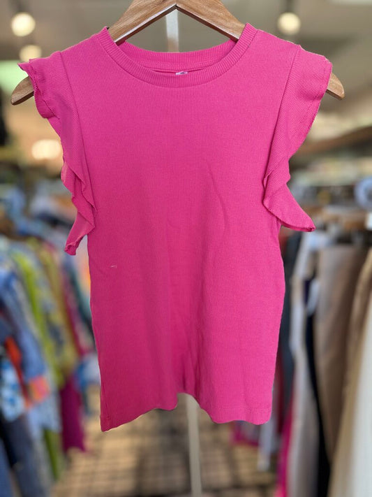 Francesca's - Flutter Sleeve Top - Pink