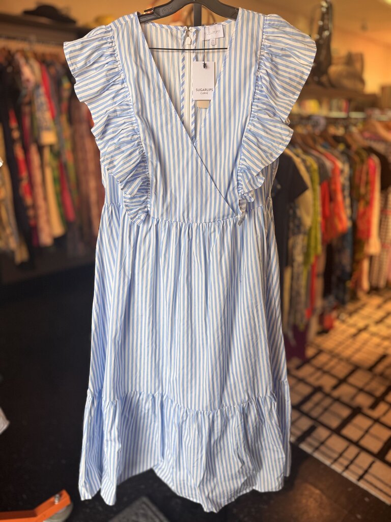 Sugarlips NWT - Striped Poplin Midi Dress