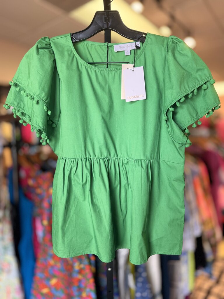 Sugarlips NWT - Milagro Babydoll Top - Kelly Green