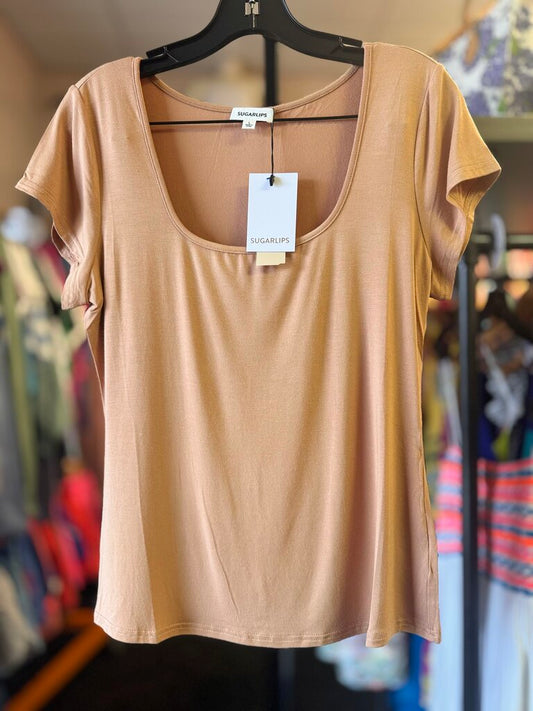 Sugarlips NWT-All For You Knit Top - Camel