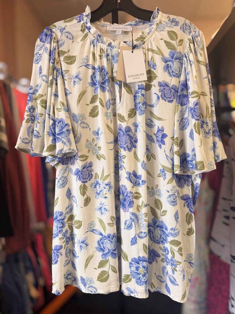 Sugarlips NWT-Milla Floral Ruffle Top