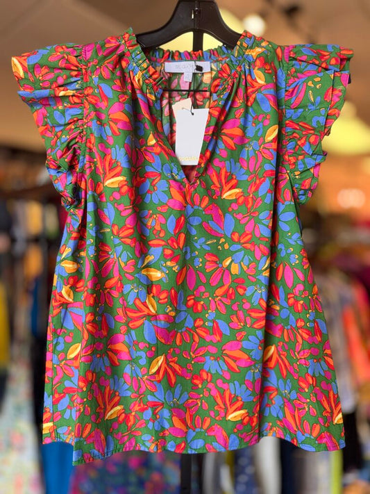 Sugarlips NWT-Zhade Tropics Ruffle Top