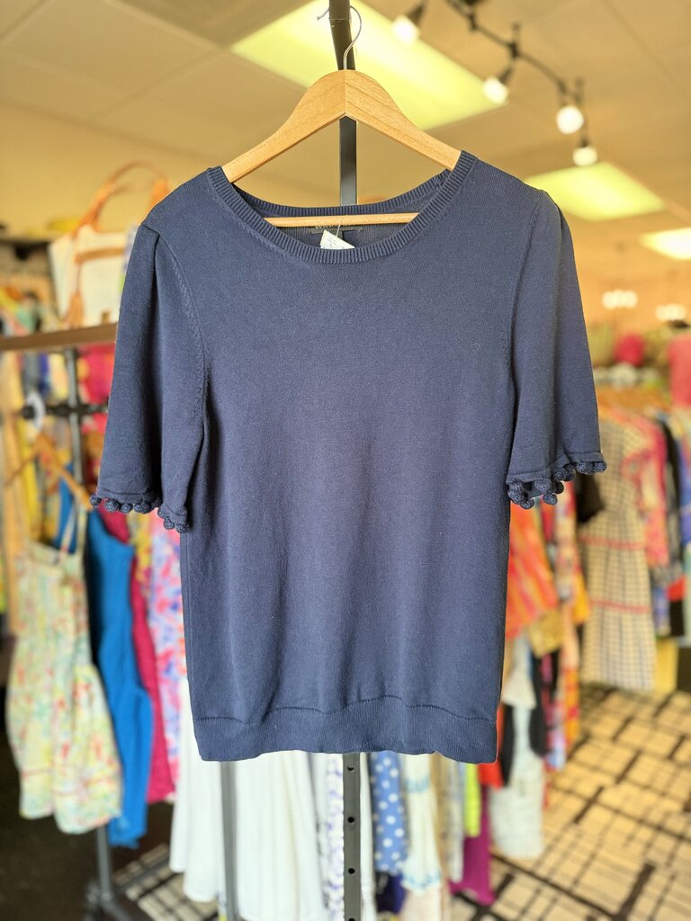 Banana Republic - Pom Pom Knit SS Sweater - Navy