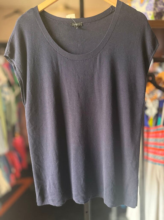Talbots - SS Knit Crewneck Sweater-Navy