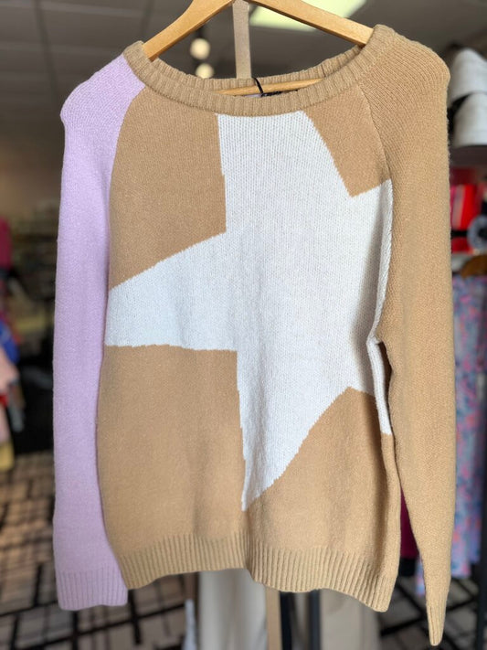 THML-NWT Colorblock Star Sweater
