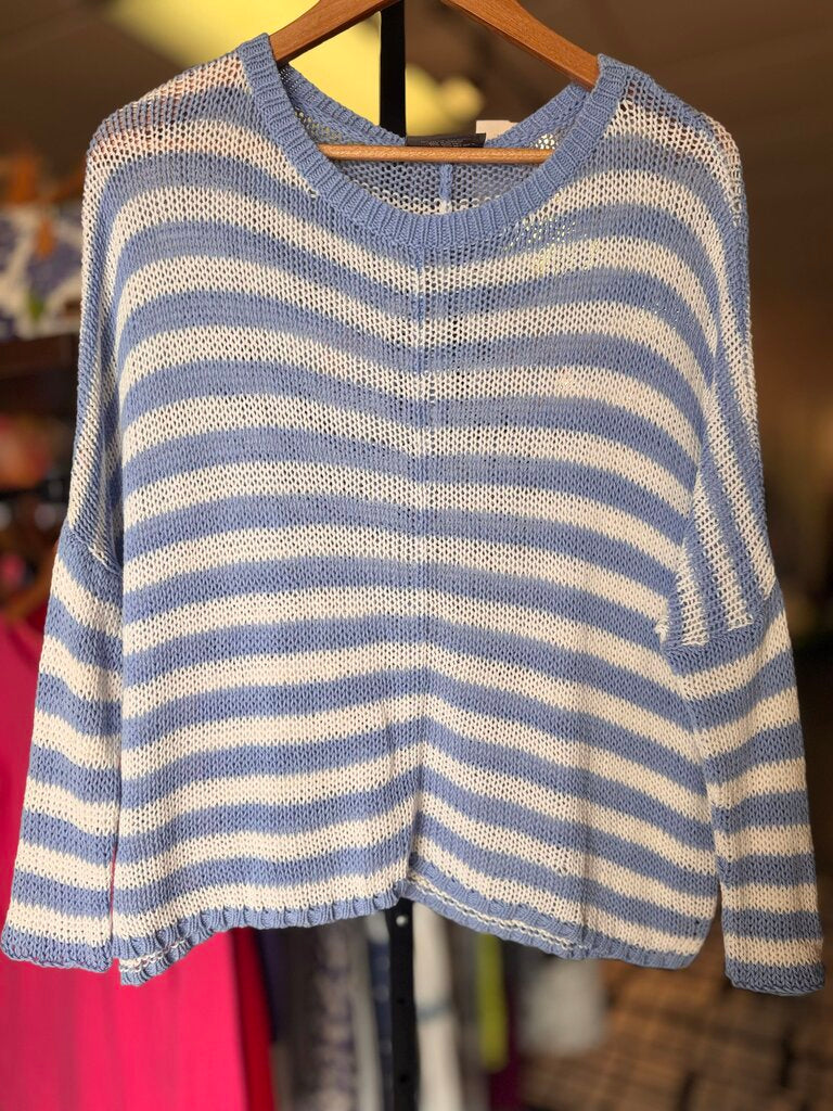 Wooden Ships-Striped Sweater - Blue/White