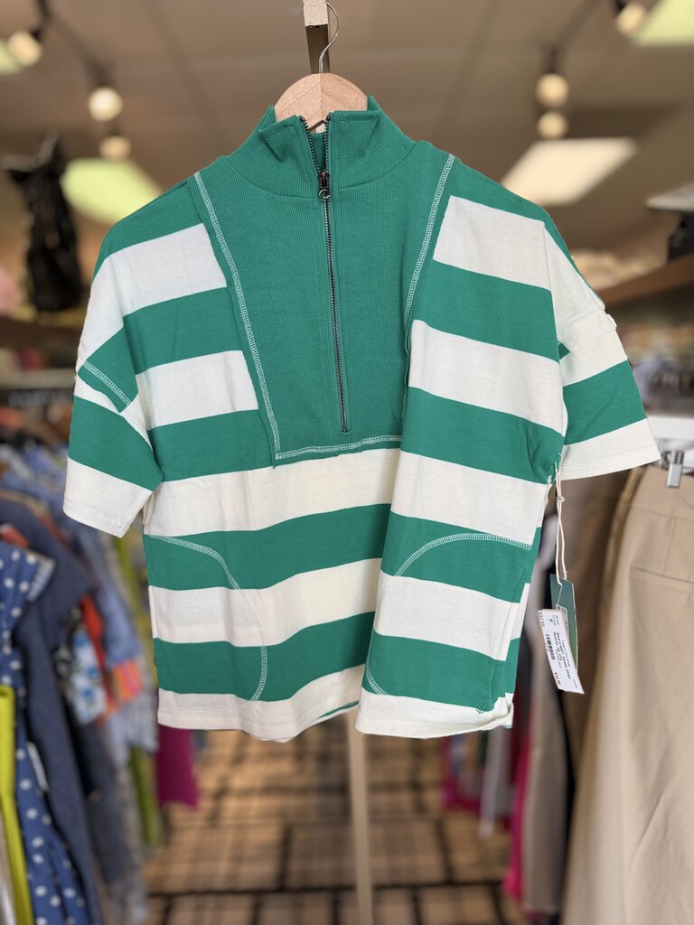 Altar'd NWT- Steady Stripe Quarter Zip