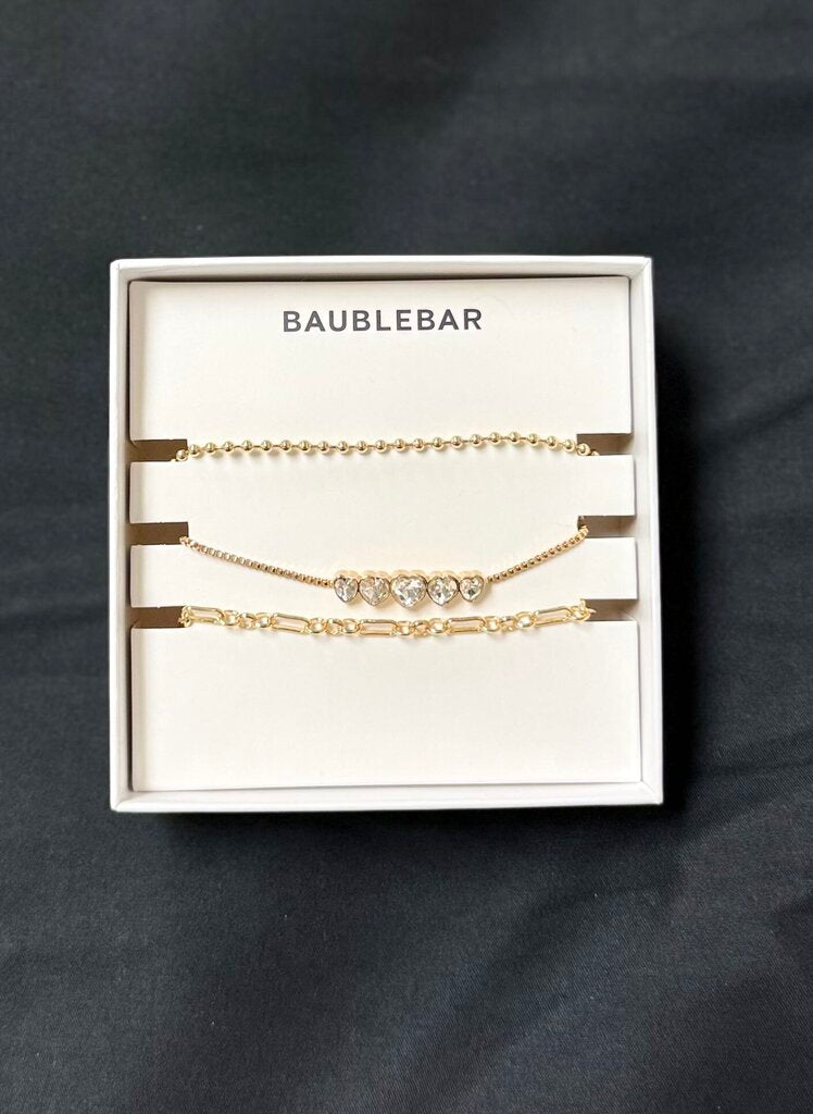 BaubleBar NWT Layers of Love S/3 Bracelets