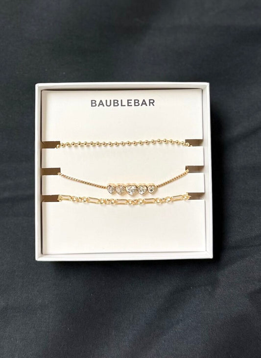 BaubleBar NWT Layers of Love S/3 Bracelets