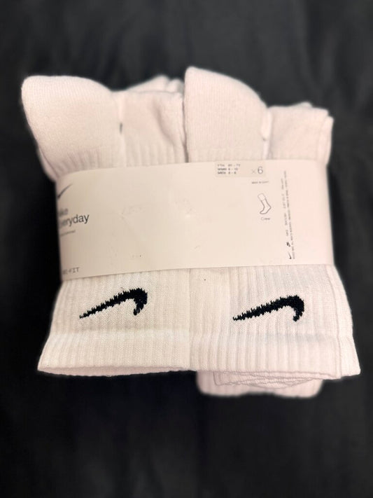Nike - Everyday Cushioned Crew Socks - 6pk - White