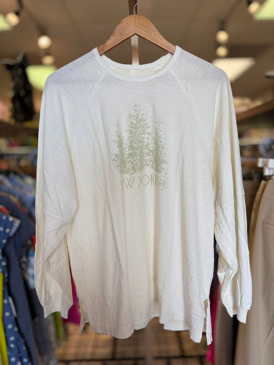 Aerie NWT -Cozy Long Sleeve Oversized Boyfriend T-Shirt