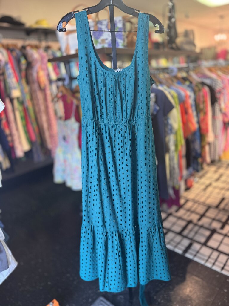 J.Crew NWT -Eyelet Midi Dress in Jade