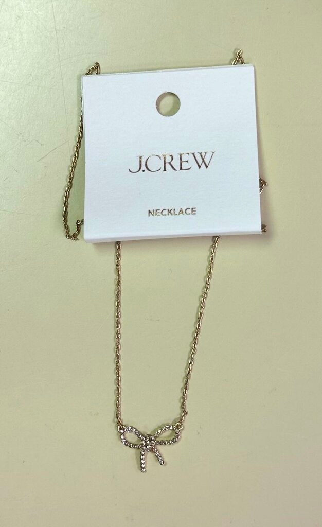 J.Crew NWT - Pavé crystal bow necklace