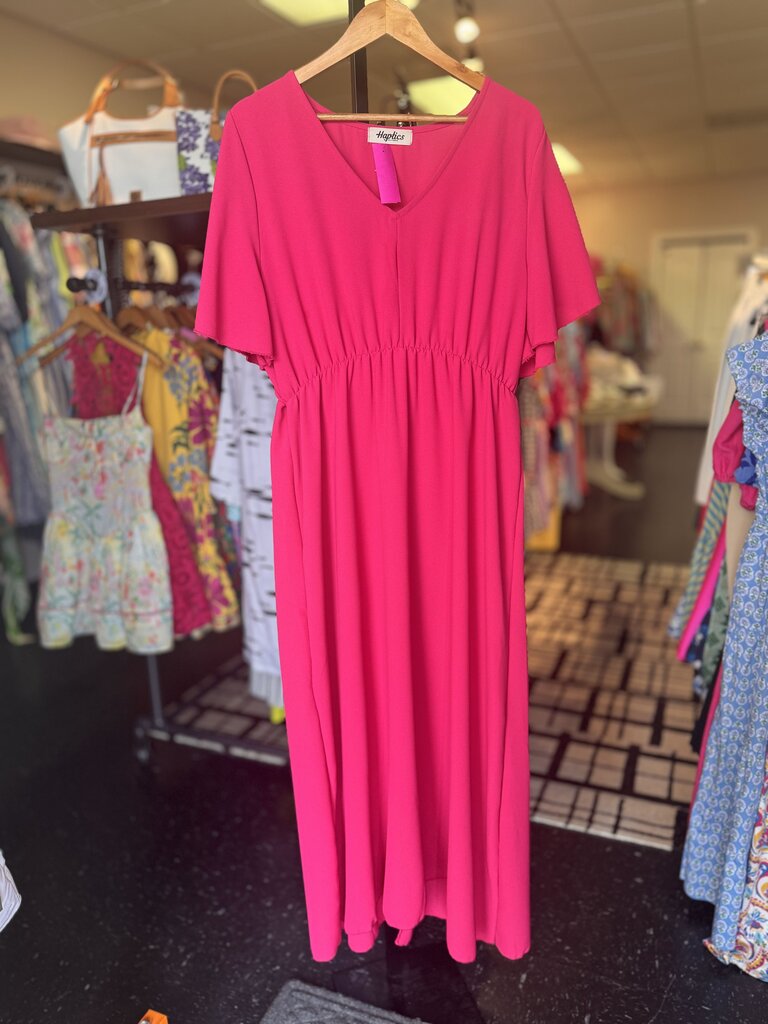 Haptics - Pink V-Neck Maxi Dress