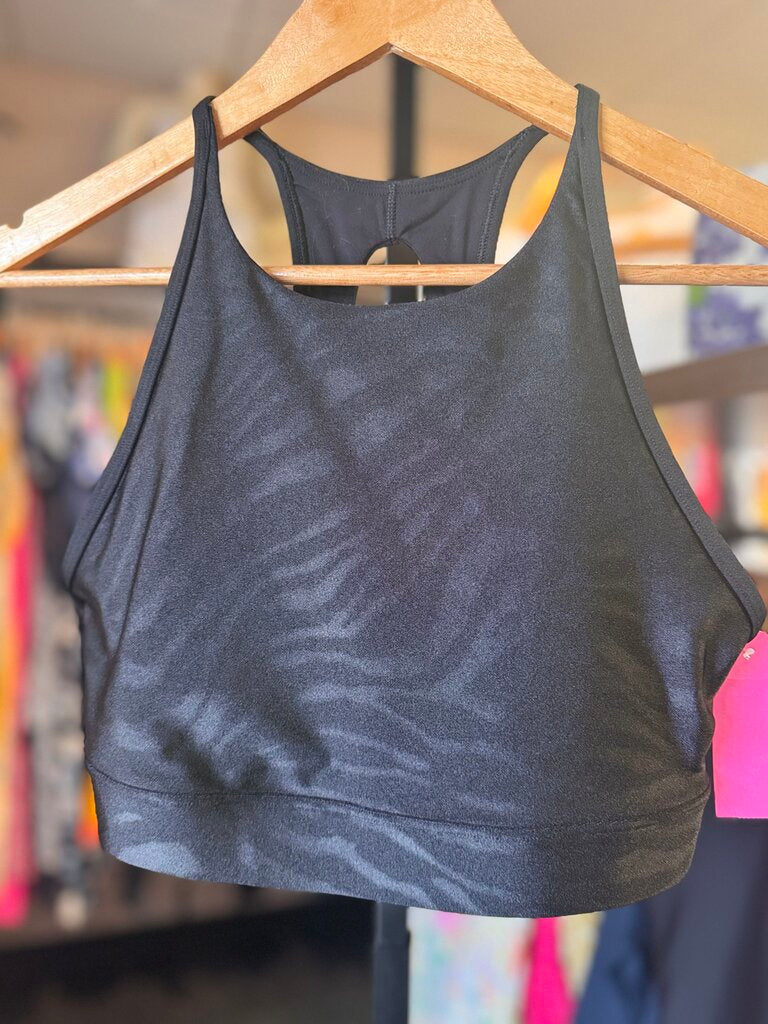 AthletaxSimoneBiles - High Neck Sports Bra in Black Shine