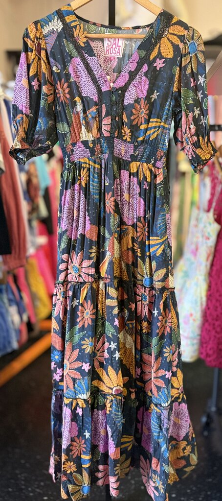 Sal Rosa NWT - Marlyn Maxi Dress in Textured Flower Print