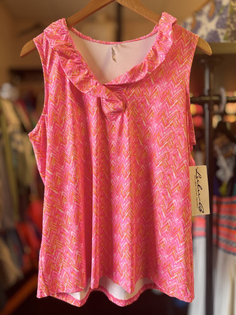 Lulu B NWT- Ruffle Tank - Pink