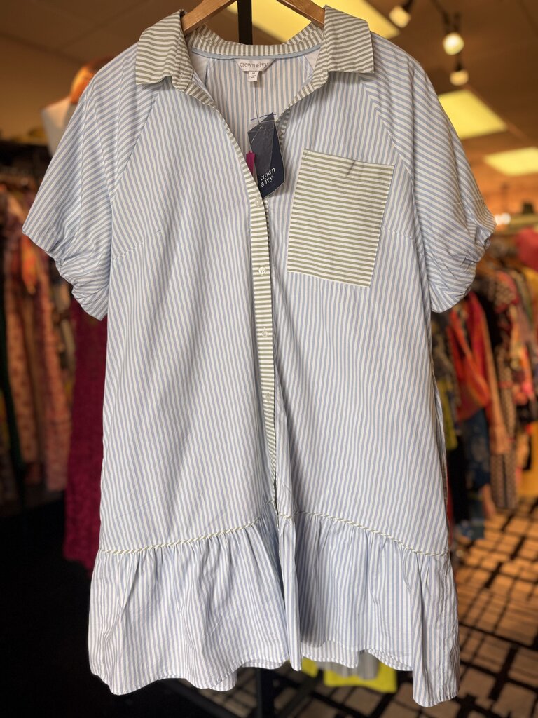 Crown&Ivy NWT - Striped Drop Waist Shirtdress