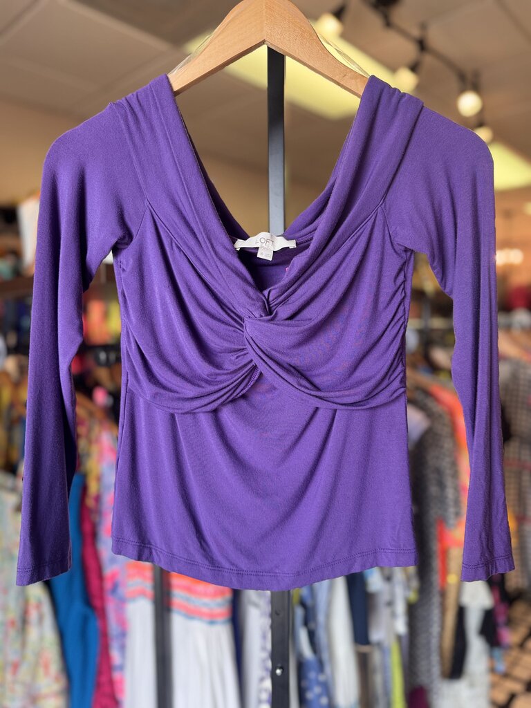 LOFT - LS Twist Front Top - Purple