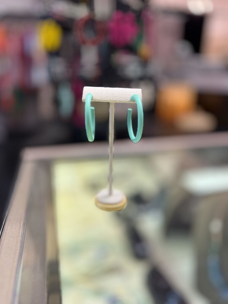 Teal Hoop Earrings