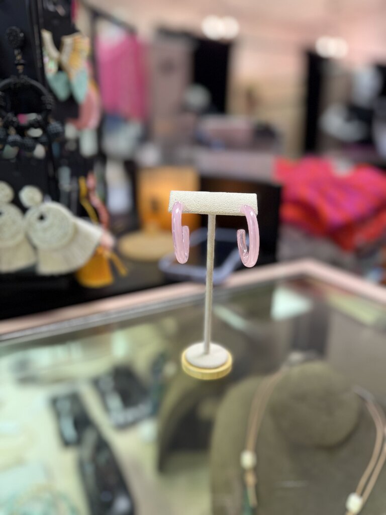 Pink Hoop Earrings