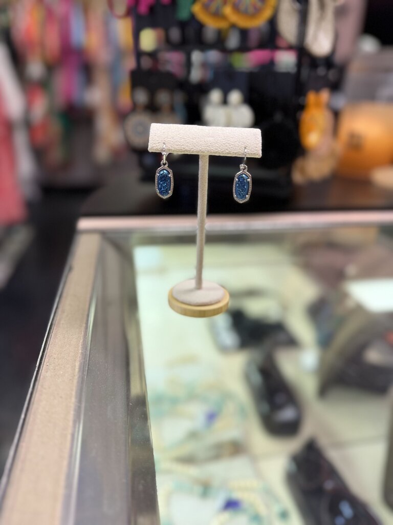 Kendra Scott- Scott Lee Drop Earrings in Blue Drusy