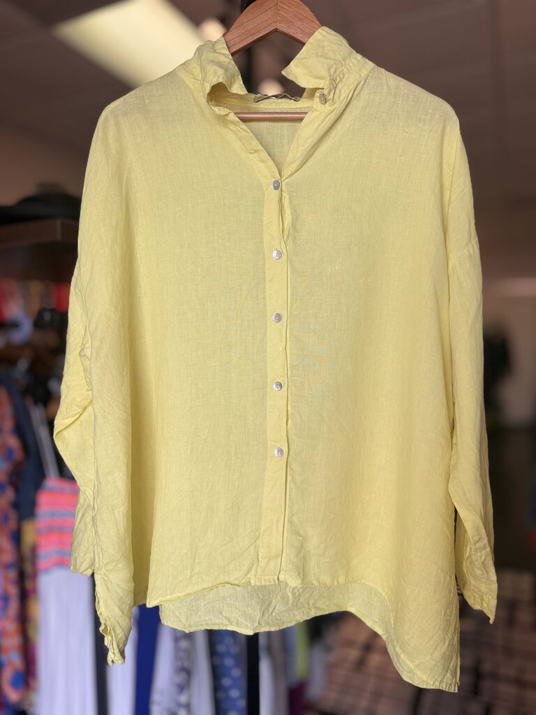 Cut Loose - Linen Combo Easy Shirt - Yellow