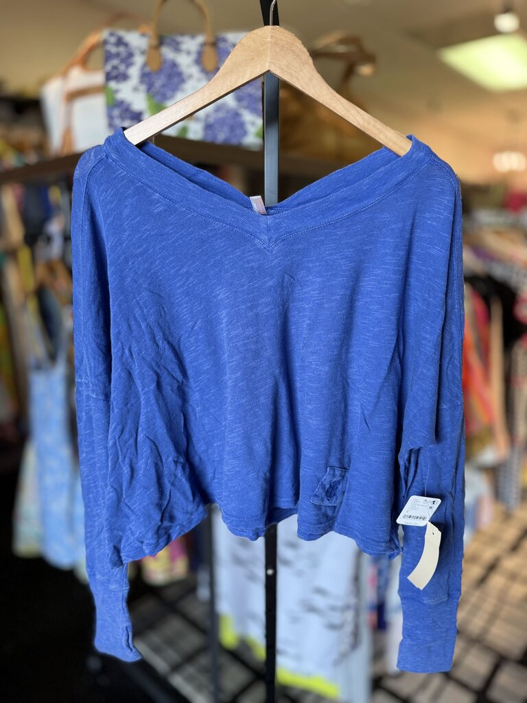 FP Movement NWT - Solani Cotton-Linen Layer Tee in Electric Shock