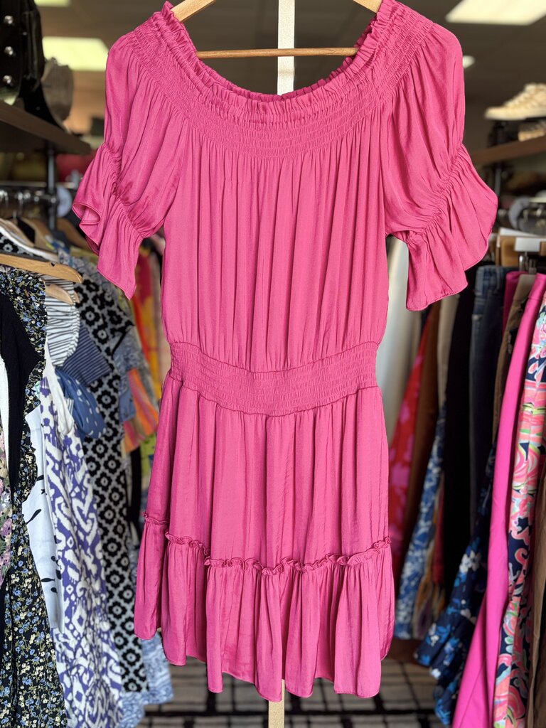 The Impeccable Pig - Off the Shoulder Dress - Pink