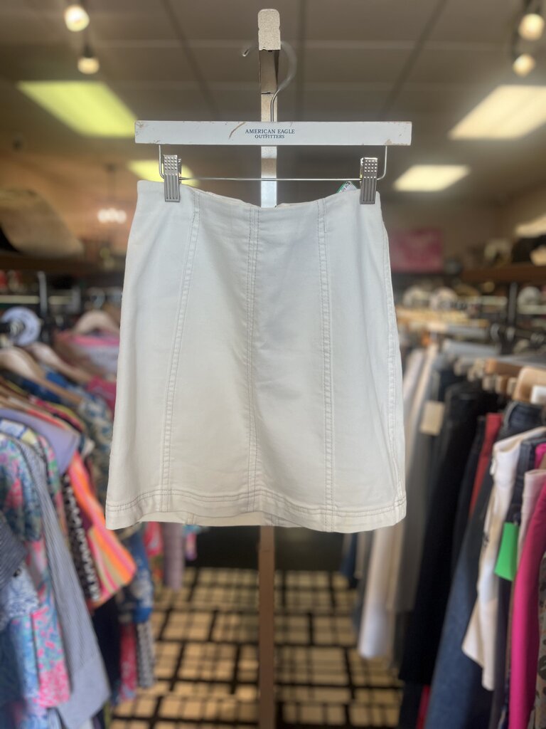 Free People - "Modern Femme" White Denim Mini Skirt