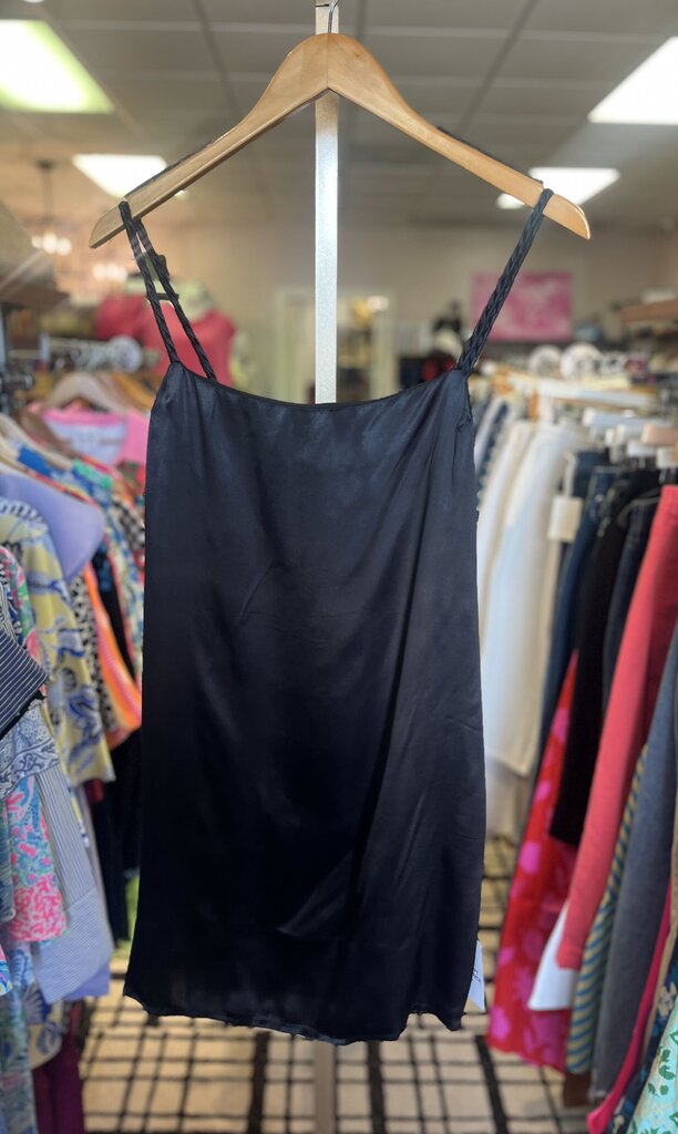 Topshop -Black Satin Slip Dress
