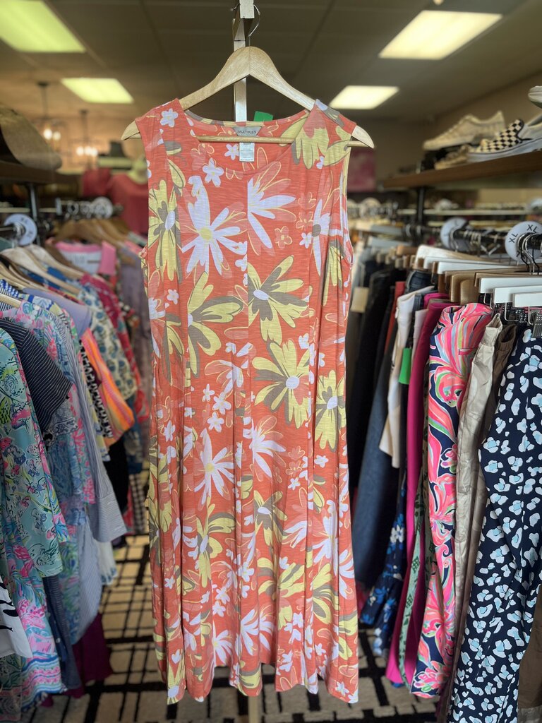 Multiples - Knit Floral Printed Midi Dress
