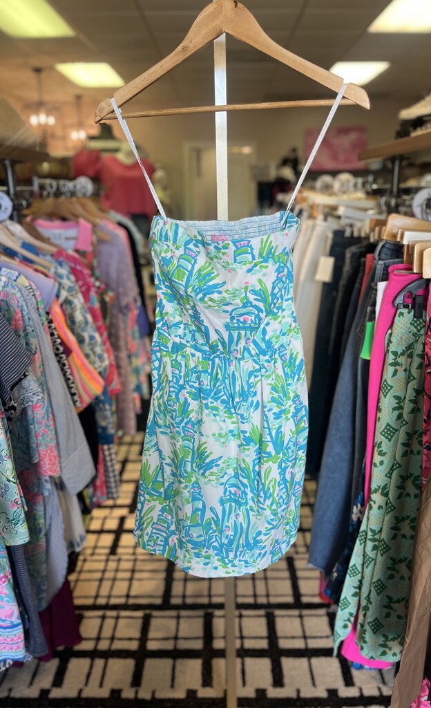 Lilly Pulitzer - Strapless Sundress in "High Beam"