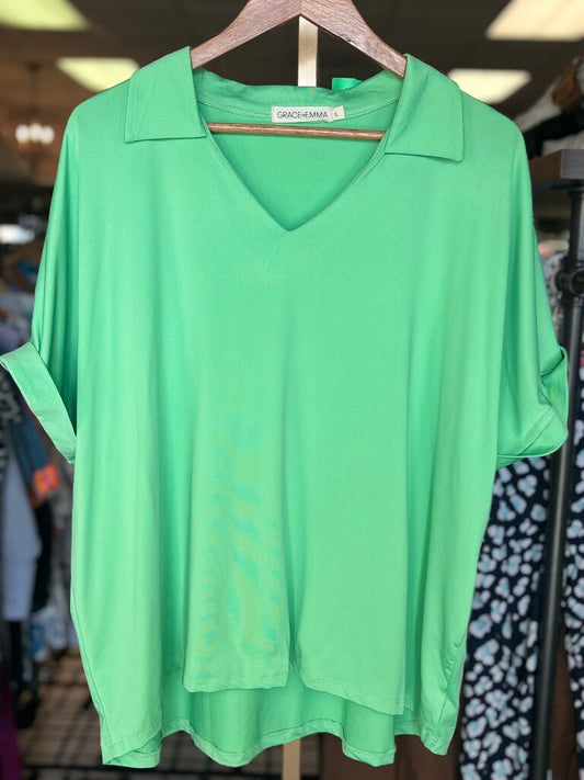 Grace+Emma - Polo Top - Green