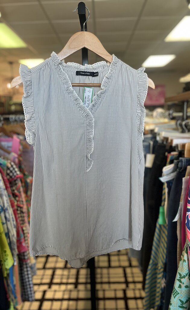 Doe & Rae - Seersucker Ruffle Top -