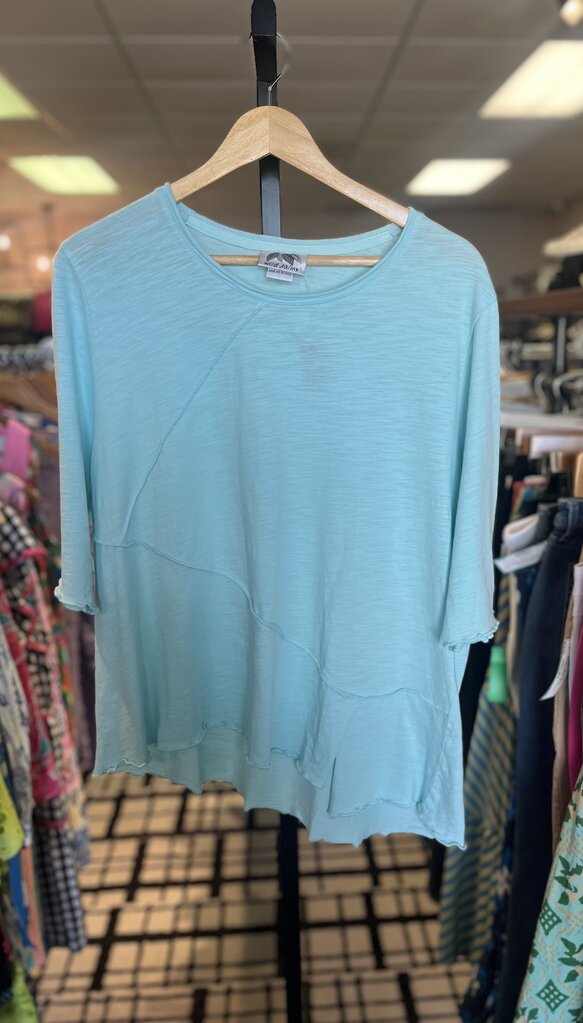Wild Palms - Knit LS Top - Aqua