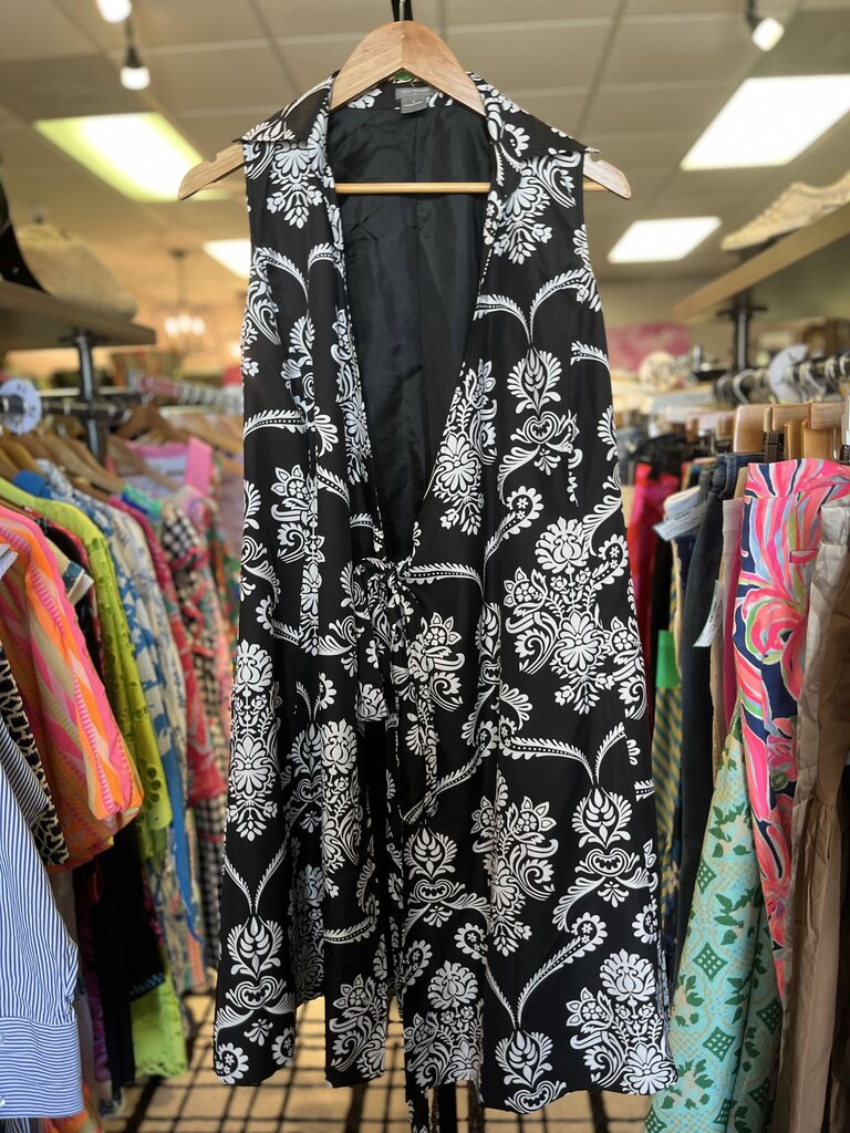 Ann Taylor - Sleeveless Paisley Wrap Dress - Black