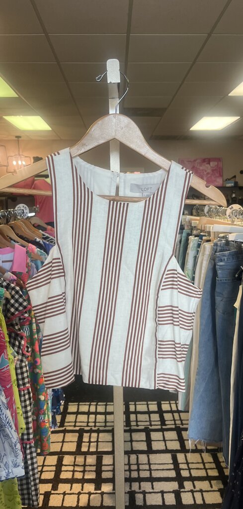 LOFT NWT - Linen Blend Striped Tank