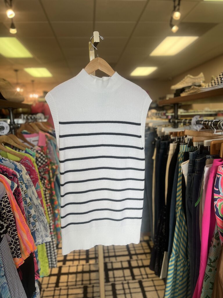 Talbots - Mockneck Sleeveless Striped Sweater