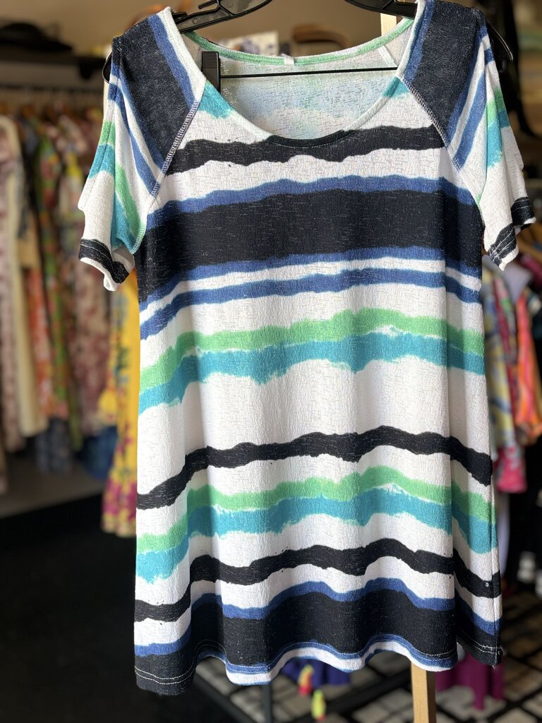 Lulu B - Knit Striped Cold Shoulder Top